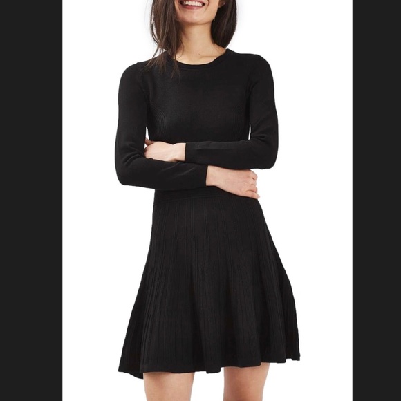 Topshop Ribbed Fit Flare Dress 